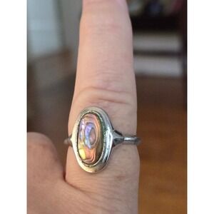 Avon Abalone Ring Vintage Sz 9.5 Rare Sterling?